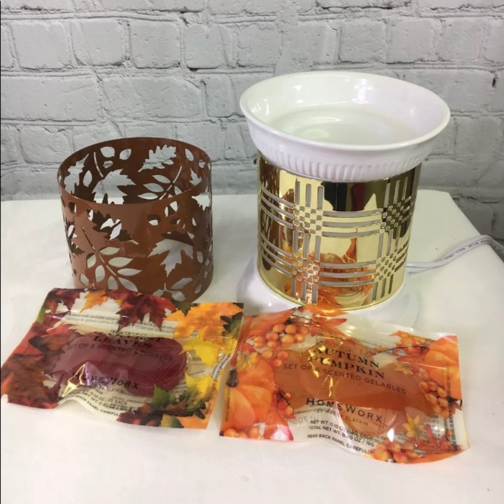 10-4 Homeworx candle wax warmer with gel pods NEW fall autumn changeable